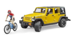 BRUDER 2543 Auto Jeep Wrangler Rubicon s figúrkou - cyklista