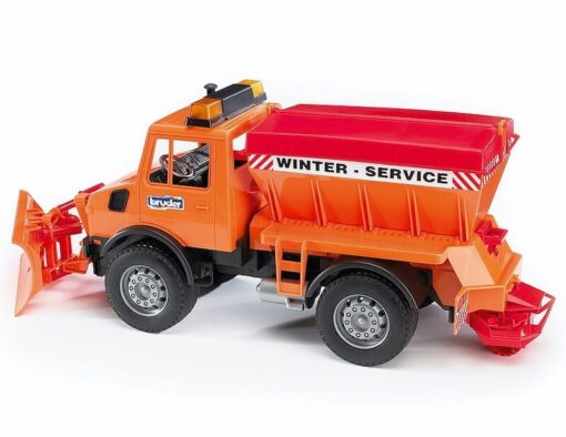 BRUDER 2572 Oranžové AUTO MB Unimog sypač, zimná údržba