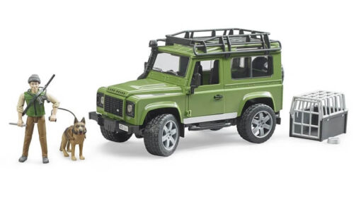 BRUDER 2587 LAND ROVER + figúrka poľovníka so psom