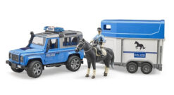 BRUDER 2588 LAND ROVER, POLÍCIA, prepravník, figúrka, kôň