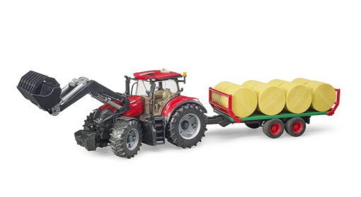 BRUDER 3198 Traktor CASE IH Optum 300CVX + vozidlo na balíky